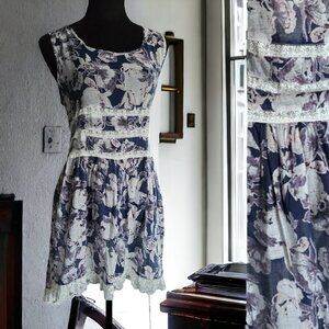 NWT SIMPLY NOELLE (S/M) Floral and Lace Sleeveless Tunic/Dress